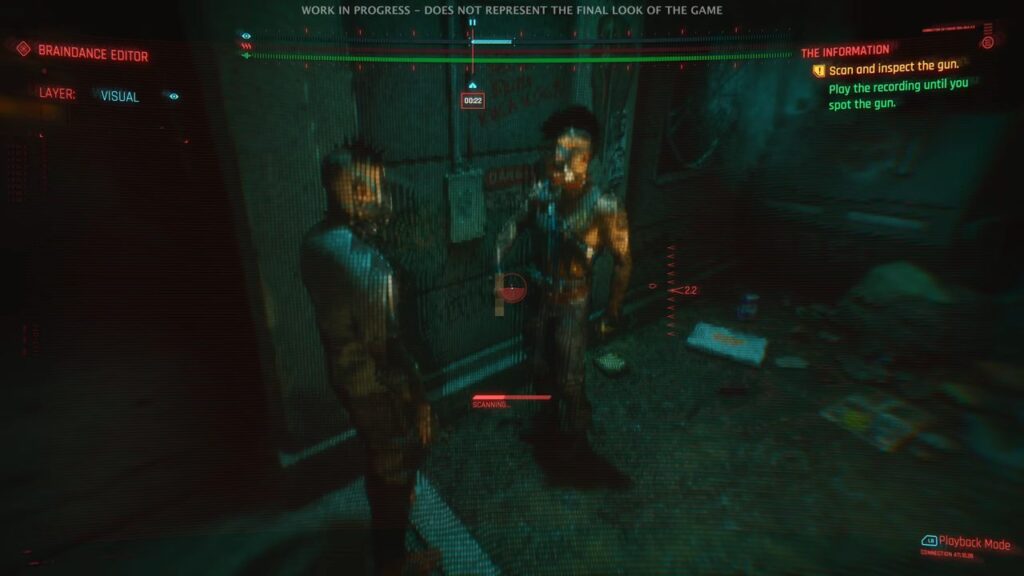 Cyberpunk 2077 Braindance Editor Footage Scanning Weapon Thugs