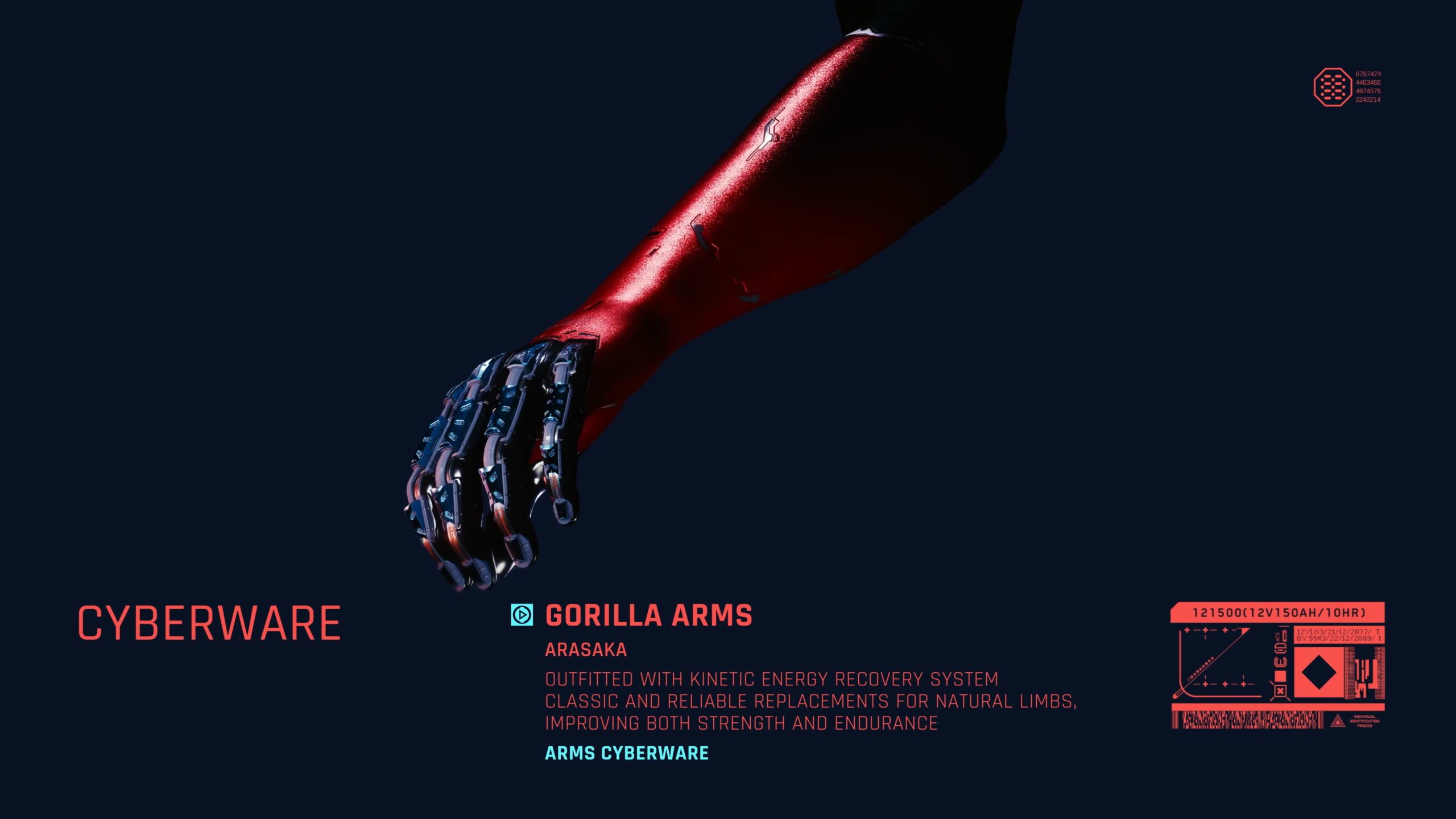 Cyberpunk 2077 Gorilla Arms Melee Cyberware