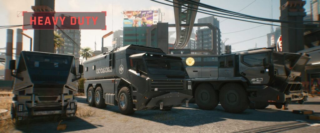 Cyberpunk 2077 Vehicles Guide Heavy Duty Tier