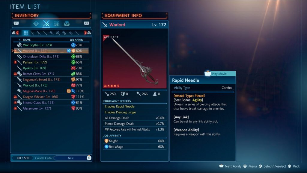 final fantasy origin artifact weapon