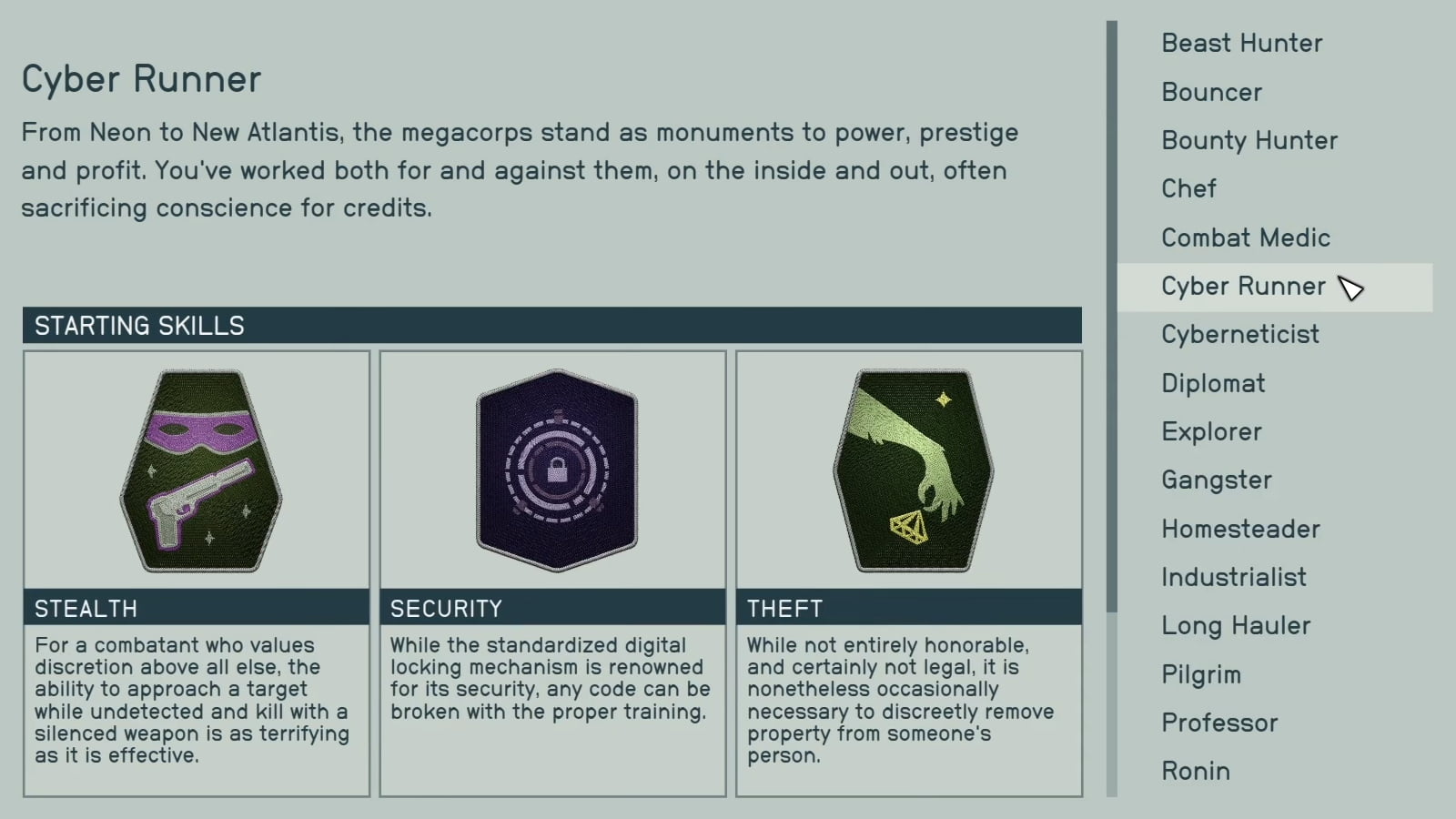 starfield background cyber runner description