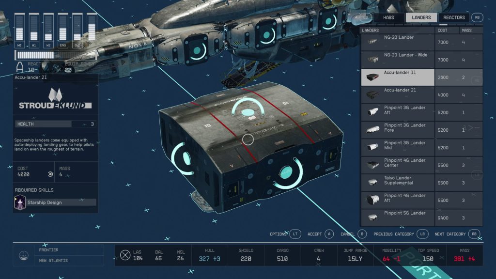 starfield spaceship customization