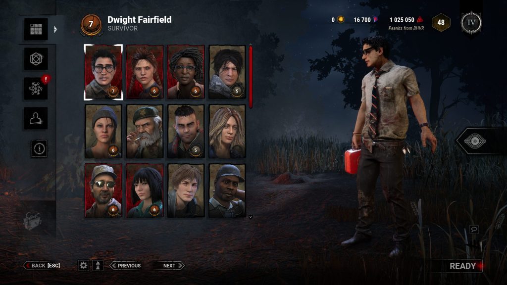 character portrait effect dbd