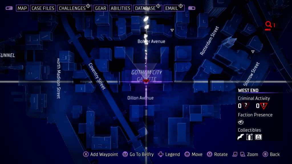 gotham knights batarang west end 1 map