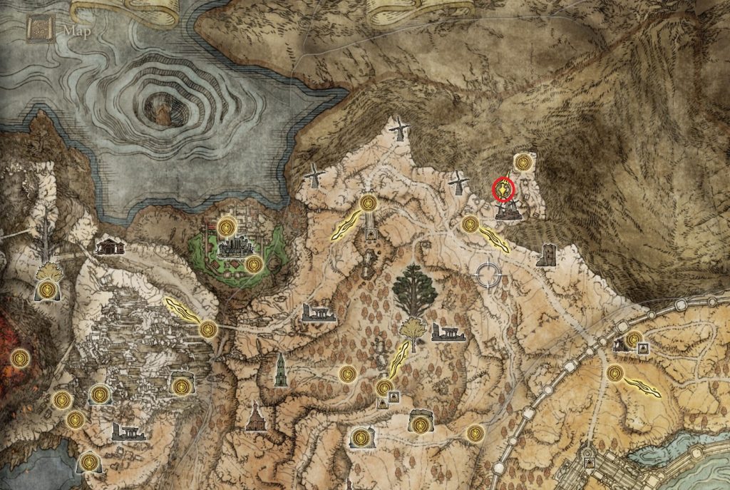 location of celebrants skull great hammer elden ring map