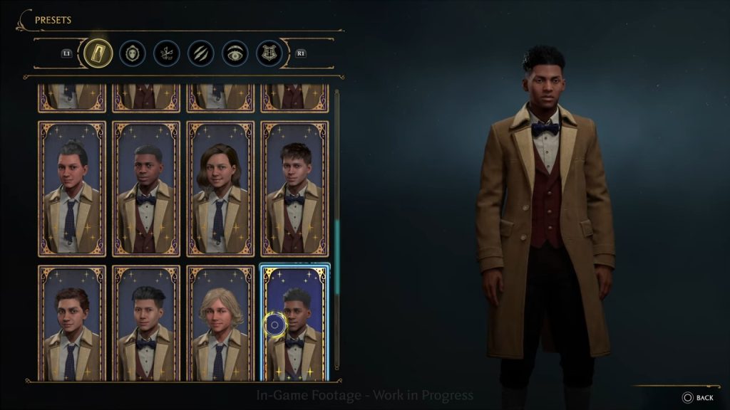 hogwarts legacy gameplay showcase character creator presets