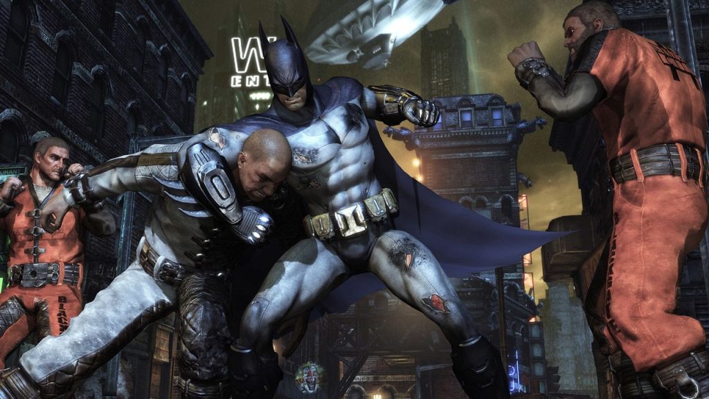 batman beating up prisoners arkham city