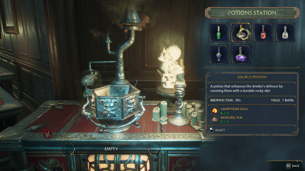 edurus potion interface