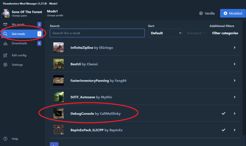 thunderstore mod manager getting mod sons of the forest guide