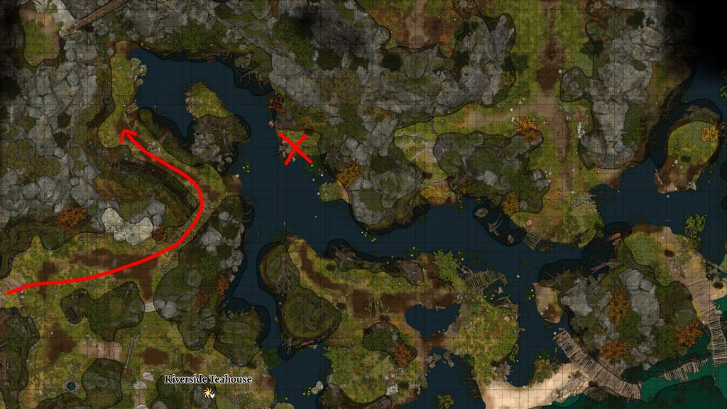 baldurs gate 3 sunlit wetlands and putrid bog addled frog map