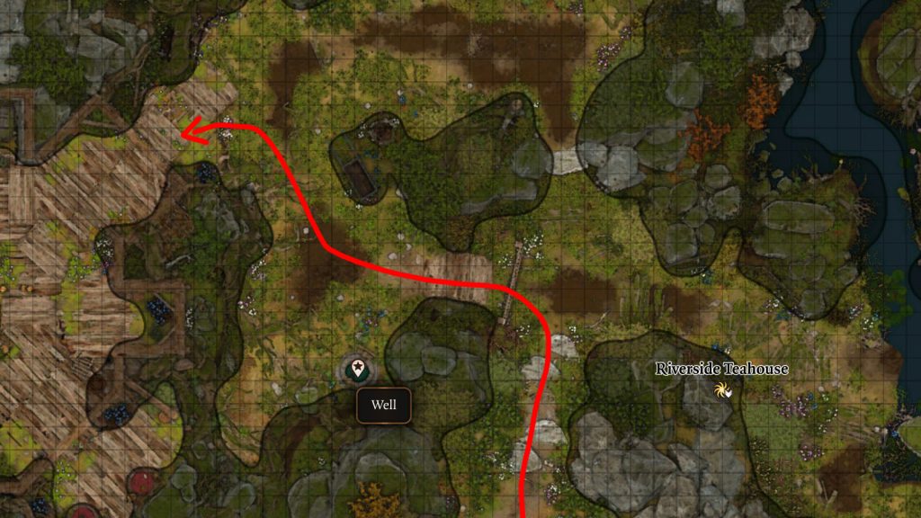 baldurs gate 3 sunlit wetlands and putrid riverside teahouse map