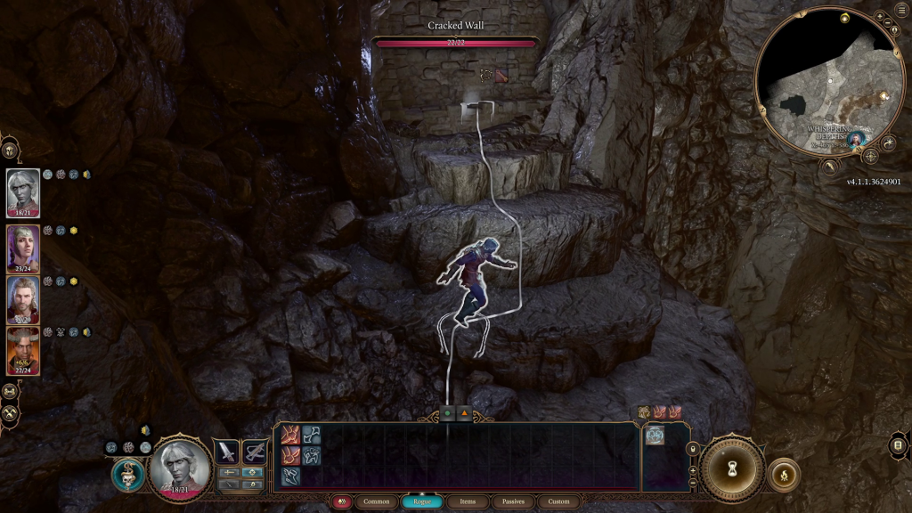 baldurs gate 3 whispering depths guide steps to cracked wall