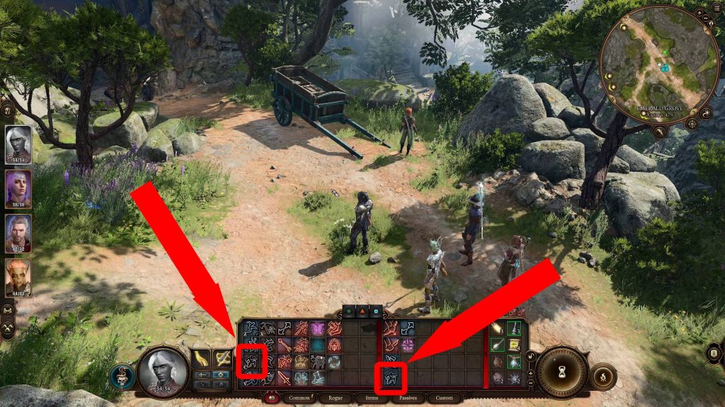 baldurs gate 3 stealth guide hide bottons on mouse