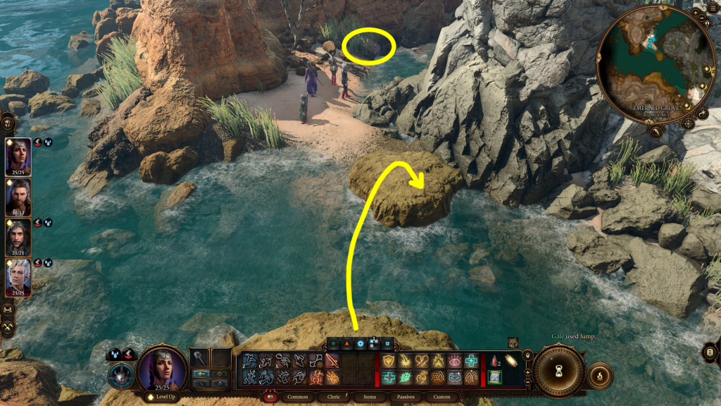 jump over water to chest the emerald grove baldurs gate 3