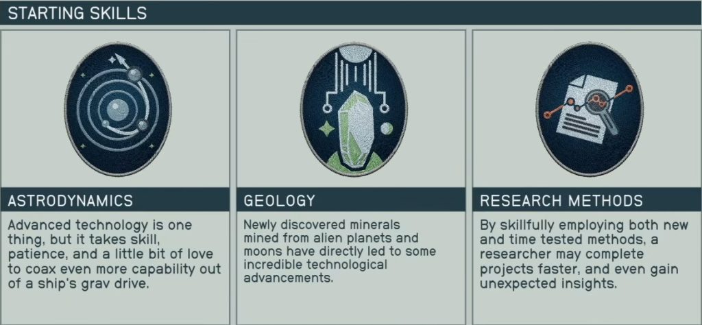 starfield background professor skills