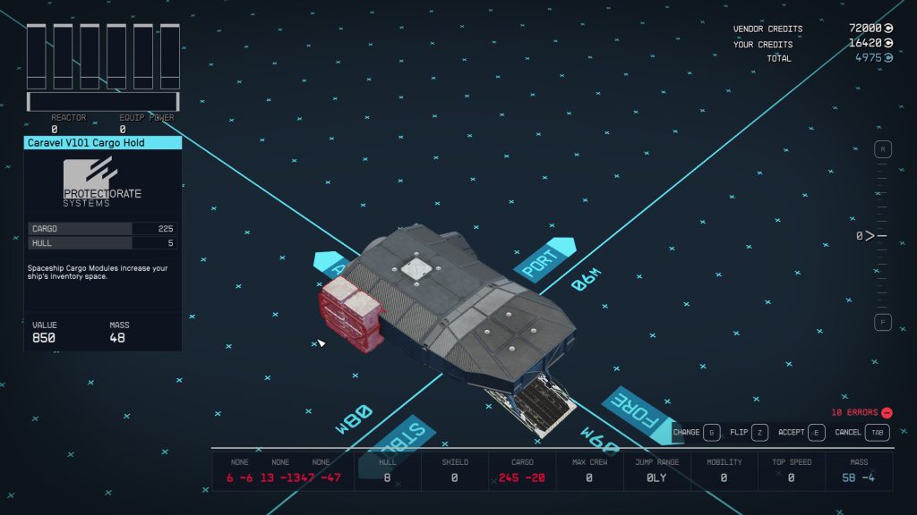 cant add component starfield ship building guide