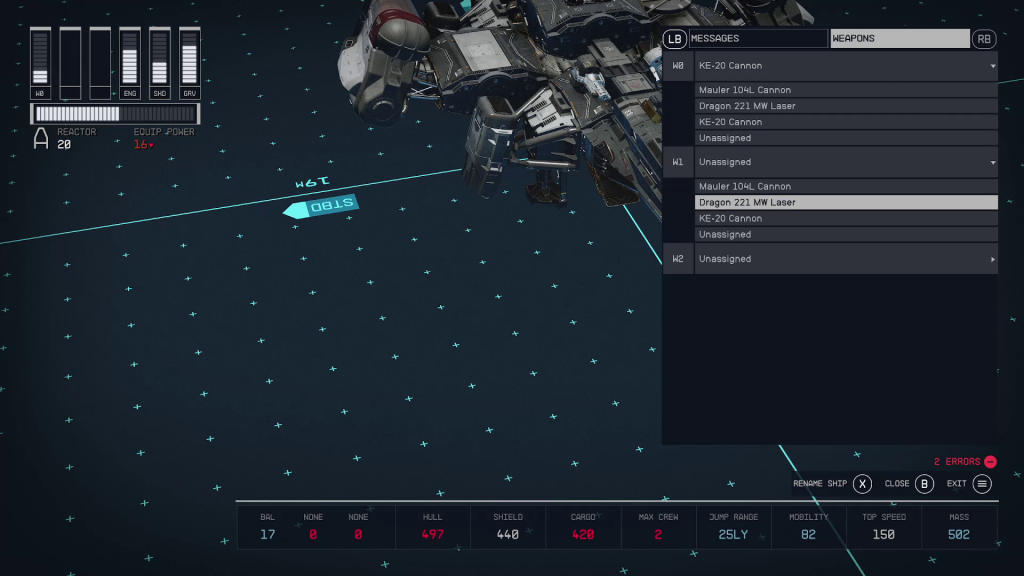 starfield ship building guide assigning weapon slots