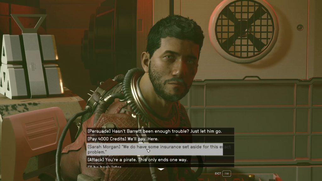 starfield dialog options rescuing barrett return to vectera walkthrough v2