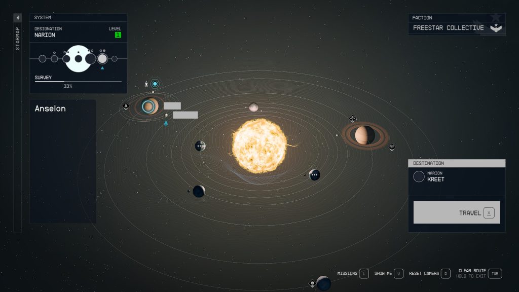 using the starmap starfield fast travel