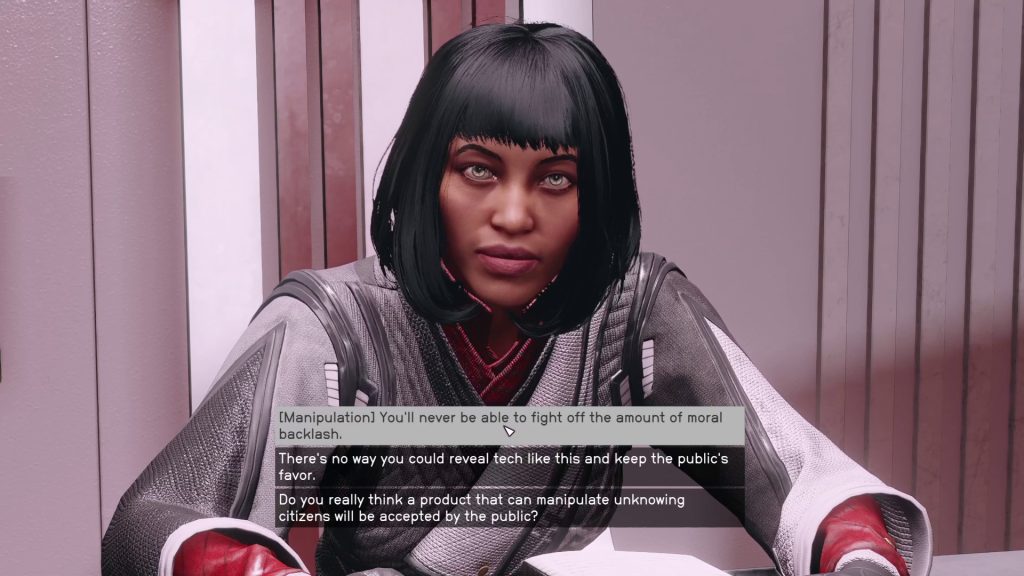example of manipulation dialog choice executive level starfield mission walkthrough