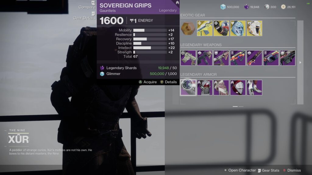 destiny 2 xur 5 25 24 hunter armor 1