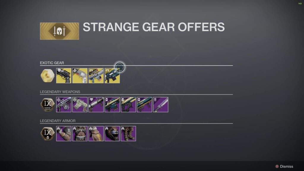 destiny 2 xurs permanent location strange gear offerings