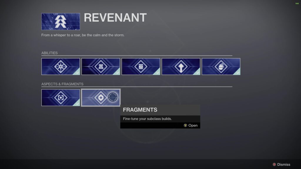 destiny 2 new stasis fragments menu