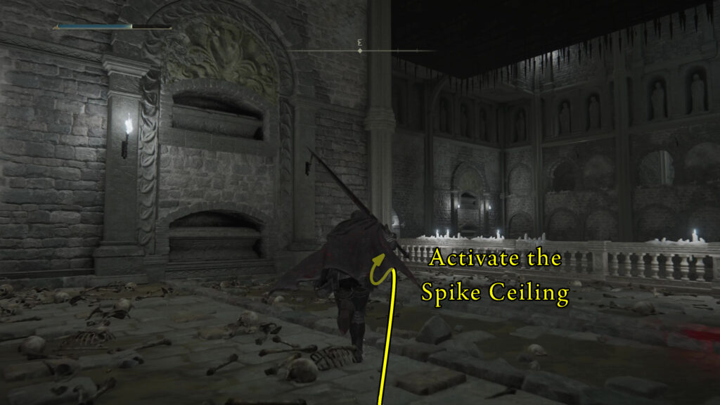 elden ring shadow of the erdtree scorpion river catacombs guide 008 spike ceiling 2