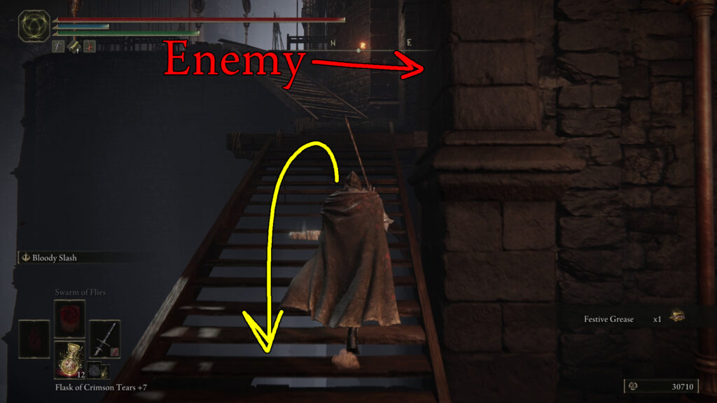 enemy waiting on stairs shadow keep elden ring shadow of the erdtree